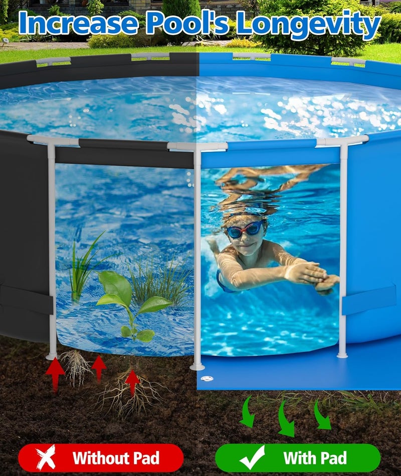 EPN Pool Liner Pad for Above Ground Pools - Extra Large Swimming Pool Ground Mat for Puncture Protection, Heavy Duty Ground Cloth, Extend Liner Life, Durable Pool Tarp Mat (18FT*18FT) - Image 3